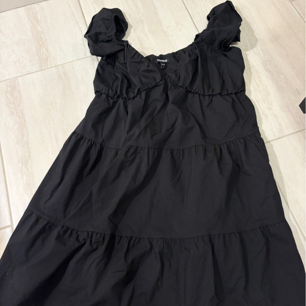 Express Black Ruffle Dress Size L